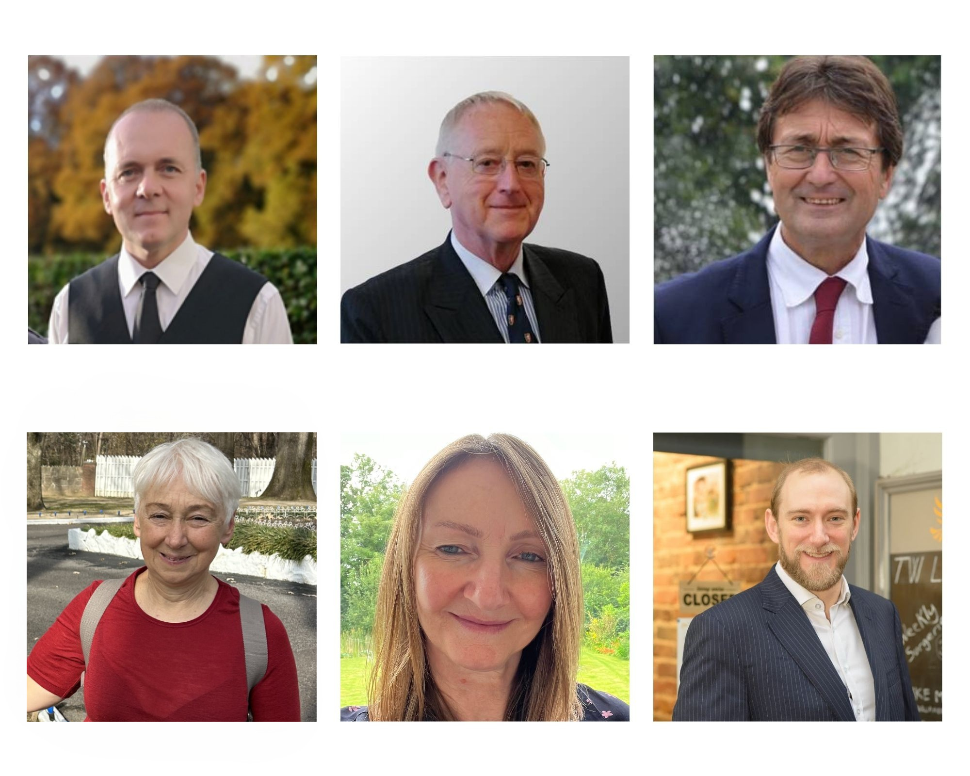 A collage of photos of the current trustees.