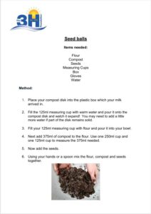 A picture showing instructions on how to make your own seedballs,